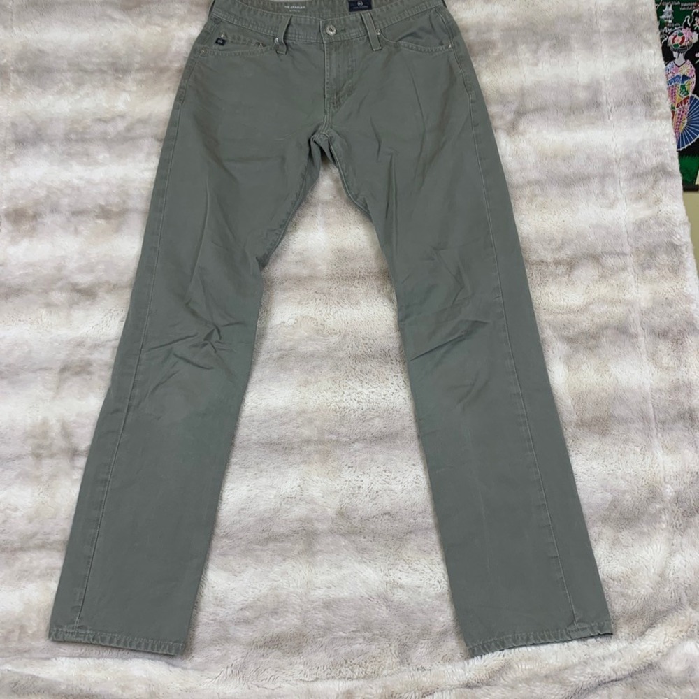 AG Adriano Goldschmied The Graduate Pants Mens 30R Olive Tailored Stretch Chino